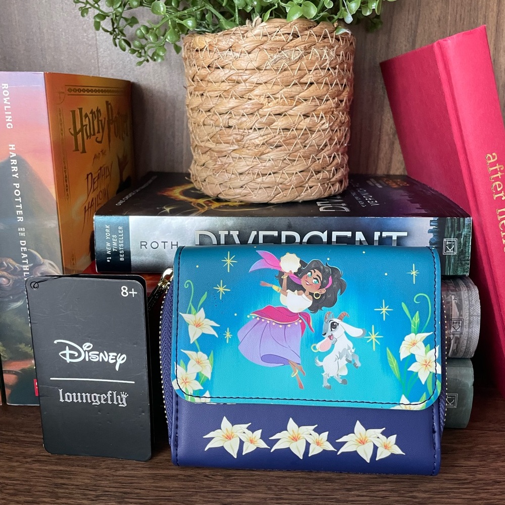 Disney Loungefly Zip Wallet with Hunchback of Notre Dame designs NWT